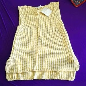 Light yellow knit sweater tank